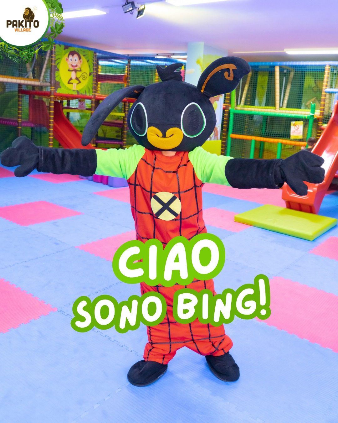 Mascotte Bing al Pakito Jungle Palace di Castelvetrano