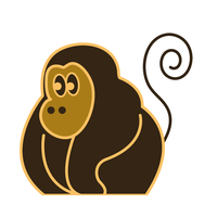 Logo ufficiale Pakito Jungle Palace - scimmia mascotte